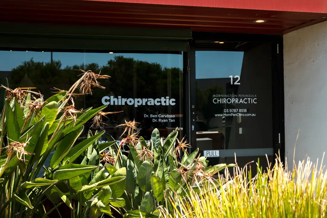 The front door of Mornington Peninsula Chiropractic, 12/1140 Nepean Hwy, Mornington